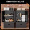 imageGreenvelly White Metal Storage Cabinet 72quot Steel Locking Cabinet with Doors and 4 Adjustable Shelves Tall Tool Storage for Home Office Metal Classroom Cabinet for GarageBlack