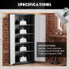 imageGreenvelly White Metal Storage Cabinet 72quot Steel Locking Cabinet with Doors and 4 Adjustable Shelves Tall Tool Storage for Home Office Metal Classroom Cabinet for GarageBlack Grey