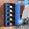 imageGreenvelly White Metal Storage Cabinet 72quot Steel Locking Cabinet with Doors and 4 Adjustable Shelves Tall Tool Storage for Home Office Metal Classroom Cabinet for GarageBlack Blue