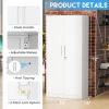 imageGreenvelly White Metal Storage Cabinet 72quot Steel Locking Cabinet with Doors and 4 Adjustable Shelves Tall Tool Storage for Home Office Metal Classroom Cabinet for GarageWhite