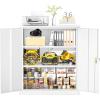 imageGreenvelly White Metal Storage Cabinet 72quot Steel Locking Cabinet with Doors and 4 Adjustable Shelves Tall Tool Storage for Home Office Metal Classroom Cabinet for GarageWhite