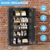 imageGreenvelly White Metal Storage Cabinet 72quot Steel Locking Cabinet with Doors and 4 Adjustable Shelves Tall Tool Storage for Home Office Metal Classroom Cabinet for GarageBlack