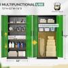 imageGreenvelly White Metal Storage Cabinet 72quot Steel Locking Cabinet with Doors and 4 Adjustable Shelves Tall Tool Storage for Home Office Metal Classroom Cabinet for GarageBlack Green