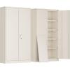 imageGreenvelly White Metal Storage Cabinet 72quot Steel Locking Cabinet with Doors and 4 Adjustable Shelves Tall Tool Storage for Home Office Metal Classroom Cabinet for GarageGrey