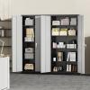 imageGreenvelly White Metal Storage Cabinet 72quot Steel Locking Cabinet with Doors and 4 Adjustable Shelves Tall Tool Storage for Home Office Metal Classroom Cabinet for GarageBlack Grey