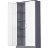 imageGreenvelly White Metal Storage Cabinet 72quot Steel Locking Cabinet with Doors and 4 Adjustable Shelves Tall Tool Storage for Home Office Metal Classroom Cabinet for GarageGrey White