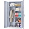 imageGreenvelly White Metal Storage Cabinet 72quot Steel Locking Cabinet with Doors and 4 Adjustable Shelves Tall Tool Storage for Home Office Metal Classroom Cabinet for GarageDark Grey