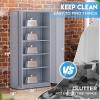 imageGreenvelly White Metal Storage Cabinet 72quot Steel Locking Cabinet with Doors and 4 Adjustable Shelves Tall Tool Storage for Home Office Metal Classroom Cabinet for GarageDark Grey