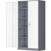 imageGreenvelly White Metal Storage Cabinet for Garage 72 Steel Locking Cabinet with Doors and 4 Shelves Tall Tool Organizer for Garage Systems Lockable File Storage for Home Office ClassroomGrey White