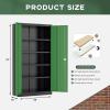 imageGreenvelly White Metal Storage Cabinet for Garage 72 Steel Locking Cabinet with Doors and 4 Shelves Tall Tool Organizer for Garage Systems Lockable File Storage for Home Office ClassroomBlack Green