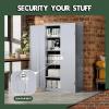 imageGreenvelly White Metal Storage Cabinet for Garage 72 Steel Locking Cabinet with Doors and 4 Shelves Tall Tool Organizer for Garage Systems Lockable File Storage for Home Office ClassroomDark Grey