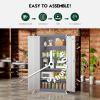 imageGreenvelly White Metal Storage Cabinet for Garage 72 Steel Locking Cabinet with Doors and 4 Shelves Tall Tool Organizer for Garage Systems Lockable File Storage for Home Office ClassroomGrey White
