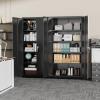 imageGreenvelly White Metal Storage Cabinet for Garage 72 Steel Locking Cabinet with Doors and 4 Shelves Tall Tool Organizer for Garage Systems Lockable File Storage for Home Office ClassroomBlack