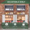 imageGreenvelly White Metal Storage Cabinet for Garage 72 Steel Locking Cabinet with Doors and 4 Shelves Tall Tool Organizer for Garage Systems Lockable File Storage for Home Office ClassroomGrey White