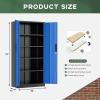 imageGreenvelly White Metal Storage Cabinet for Garage 72 Steel Locking Cabinet with Doors and 4 Shelves Tall Tool Organizer for Garage Systems Lockable File Storage for Home Office ClassroomBlack Blue