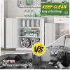 imageGreenvelly White Metal Storage Cabinet for Garage 72 Steel Locking Cabinet with Doors and 4 Shelves Tall Tool Organizer for Garage Systems Lockable File Storage for Home Office ClassroomWhite