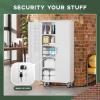 imageGreenvelly White Metal Storage Cabinet for Garage 72 Steel Locking Cabinet with Doors and 4 Shelves Tall Tool Organizer for Garage Systems Lockable File Storage for Home Office ClassroomWhite