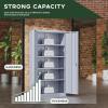 imageGreenvelly White Metal Storage Cabinet for Garage 72 Steel Locking Cabinet with Doors and 4 Shelves Tall Tool Organizer for Garage Systems Lockable File Storage for Home Office ClassroomDark Grey