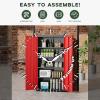 imageGreenvelly White Metal Storage Cabinet for Garage 72 Steel Locking Cabinet with Doors and 4 Shelves Tall Tool Organizer for Garage Systems Lockable File Storage for Home Office ClassroomBlack Red