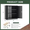 imageGreenvelly White Metal Storage Cabinet for Garage 72 Steel Locking Cabinet with Doors and 4 Shelves Tall Tool Organizer for Garage Systems Lockable File Storage for Home Office ClassroomBlack