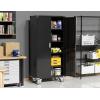 imageGreenvelly White Metal Storage Cabinet for Garage 72 Steel Locking Cabinet with Doors and 4 Shelves Tall Tool Organizer for Garage Systems Lockable File Storage for Home Office ClassroomBlack