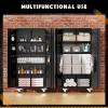imageGreenvelly White Metal Storage Cabinet for Garage 72 Steel Locking Cabinet with Doors and 4 Shelves Tall Tool Organizer for Garage Systems Lockable File Storage for Home Office ClassroomBlack