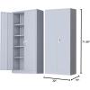 imageGreenvelly White Metal Storage Cabinet for Garage 72 Steel Locking Cabinet with Doors and 4 Shelves Tall Tool Organizer for Garage Systems Lockable File Storage for Home Office ClassroomDark Grey