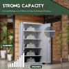 imageGreenvelly White Metal Storage Cabinet for Garage 72 Steel Locking Cabinet with Doors and 4 Shelves Tall Tool Organizer for Garage Systems Lockable File Storage for Home Office ClassroomDark Grey