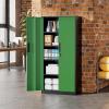 imageGreenvelly White Metal Storage Cabinet for Garage 72 Steel Locking Cabinet with Doors and 4 Shelves Tall Tool Organizer for Garage Systems Lockable File Storage for Home Office ClassroomBlack Green