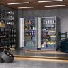 imageGreenvelly White Metal Storage Cabinet for Garage 72 Steel Locking Cabinet with Doors and 4 Shelves Tall Tool Organizer for Garage Systems Lockable File Storage for Home Office ClassroomGrey White