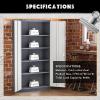 imageGreenvelly White Metal Storage Cabinet for Garage 72 Steel Locking Cabinet with Doors and 4 Shelves Tall Tool Organizer for Garage Systems Lockable File Storage for Home Office ClassroomGrey White