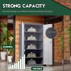 imageGreenvelly White Metal Storage Cabinet for Garage 72 Steel Locking Cabinet with Doors and 4 Shelves Tall Tool Organizer for Garage Systems Lockable File Storage for Home Office ClassroomGrey White