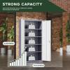 imageGreenvelly White Metal Storage Cabinet for Garage 72 Steel Locking Cabinet with Doors and 4 Shelves Tall Tool Organizer for Garage Systems Lockable File Storage for Home Office ClassroomGrey White