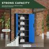 imageGreenvelly White Metal Storage Cabinet for Garage 72 Steel Locking Cabinet with Doors and 4 Shelves Tall Tool Organizer for Garage Systems Lockable File Storage for Home Office ClassroomBlack Blue