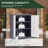 imageGreenvelly White Metal Storage Cabinet for Garage 72 Steel Locking Cabinet with Doors and 4 Shelves Tall Tool Organizer for Garage Systems Lockable File Storage for Home Office ClassroomGrey White