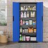 imageGreenvelly White Metal Storage Cabinet for Garage 72 Steel Locking Cabinet with Doors and 4 Shelves Tall Tool Organizer for Garage Systems Lockable File Storage for Home Office ClassroomBlack Blue