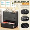 imageGreenvelly 3 Drawer Lateral File Cabinet Lockable Metal Filing Cabinet for Home Office Black Metal File Cabinet for LegalLetterA4F4 Size with Hanging BarsampampKey