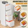 imageGreenvelly 4 Drawer File Cabinet with Lock Metal Filing Cabinet for Home Office Locking Vertical File Cabinet 18quot D File Cabinets for Home Office Easy Assemble WhiteWhite