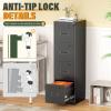 imageGreenvelly 4 Drawer File Cabinet with Lock Metal Filing Cabinet for Home Office Locking Vertical File Cabinet 18quot D File Cabinets for Home Office Easy Assemble WhiteBlack