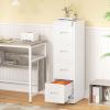 imageGreenvelly 4 Drawer File Cabinet with Lock Metal Filing Cabinet for Home Office Locking Vertical File Cabinet 18quot D File Cabinets for Home Office Easy Assemble WhiteWhite