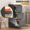 imageGreenvelly 4 Drawer File Cabinet with Lock Metal Filing Cabinet for Home Office Locking Vertical File Cabinet 18quot D File Cabinets for Home Office Easy Assemble WhiteBlack