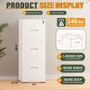 imageGreenvelly 4 Drawer File Cabinet with Lock Metal Filing Cabinet for Home Office Locking Vertical File Cabinet 18quot D File Cabinets for Home Office Easy Assemble WhiteWhite