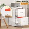 imageGreenvelly 4 Drawer File Cabinet with Lock Metal Filing Cabinet for Home Office Locking Vertical File Cabinet 18quot D File Cabinets for Home Office Easy Assemble WhiteWhite