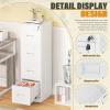imageGreenvelly 4 Drawer File Cabinet with Lock Metal Filing Cabinet for Home Office Locking Vertical File Cabinet 18quot D File Cabinets for Home Office Easy Assemble WhiteWhite