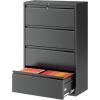 imageGreenvelly 4 Drawer File Cabinet with Lock White Metal Vertical Filing Cabinet for Home Office Fit LegalLetterA4F4 Size with Hanging BarsampampKeyBlack