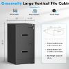 imageGreenvelly 4 Drawer File Cabinet with Lock White Metal Vertical Filing Cabinet for Home Office Fit LegalLetterA4F4 Size with Hanging BarsampampKeyBlack