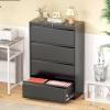 imageGreenvelly 4 Drawer File Cabinet with Lock White Metal Vertical Filing Cabinet for Home Office Fit LegalLetterA4F4 Size with Hanging BarsampampKeyBlack