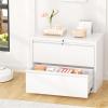 imageGreenvelly 4 Drawer File Cabinet with Lock White Metal Vertical Filing Cabinet for Home Office Fit LegalLetterA4F4 Size with Hanging BarsampampKeyWhite