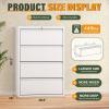 imageGreenvelly 4 Drawer File Cabinet with Lock White Metal Vertical Filing Cabinet for Home Office Fit LegalLetterA4F4 Size with Hanging BarsampampKeyWhite