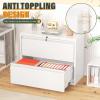 imageGreenvelly 4 Drawer File Cabinet with Lock White Metal Vertical Filing Cabinet for Home Office Fit LegalLetterA4F4 Size with Hanging BarsampampKeyWhite